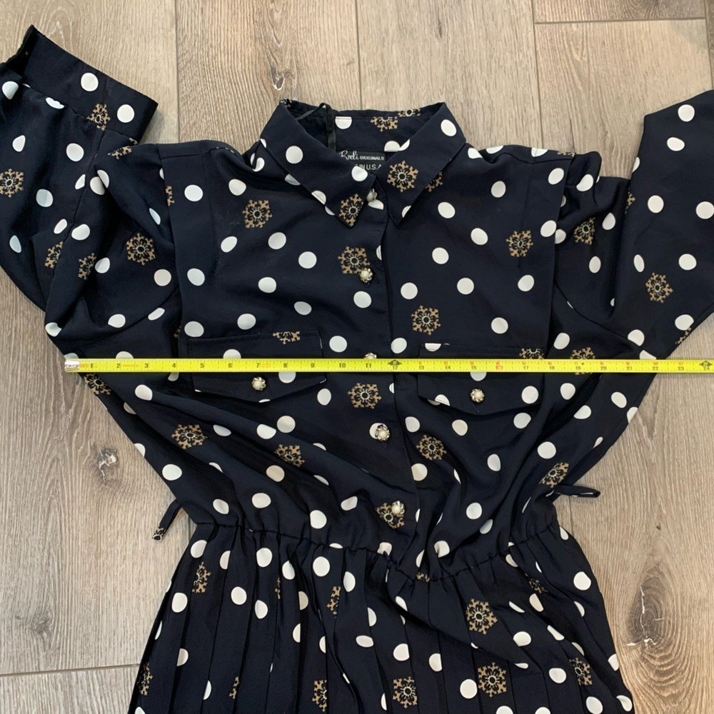Vintage 1980s Edgy Statement Retro Grandma Flowy Modern Secretary Dress - Picture 7 of 10